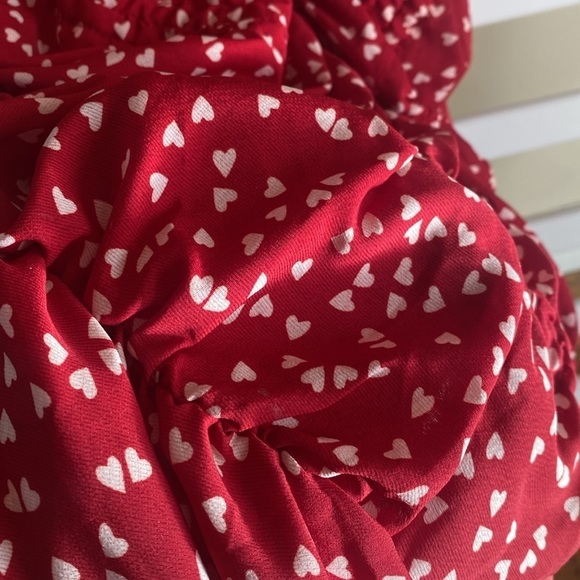 Misguided Petite NWT Heart Print Ruched Mini Red Dress Size 4 - Picture 12 of 15